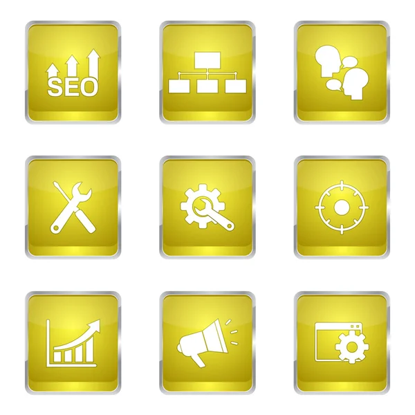 Seo Internet Zeichen Icon Design Set — Stockvektor