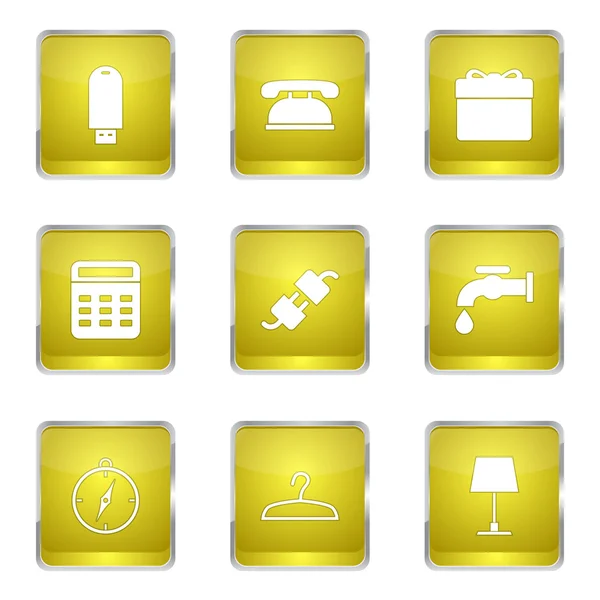 Casa Equipos Icono Conjunto — Vector de stock