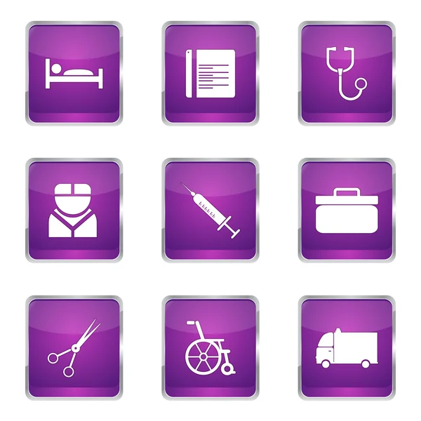 Hospital Health Icon Set — Stock Vector