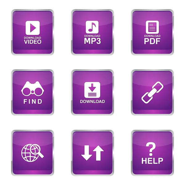 Conjunto de iconos de internet web multimedia — Vector de stock