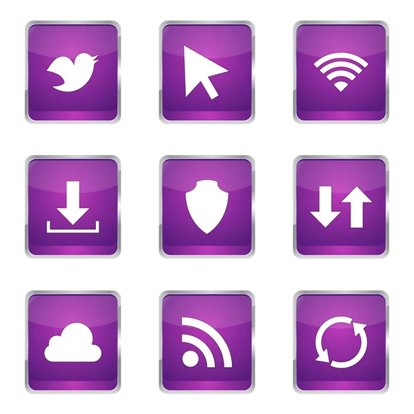 Web internet Sosyal Icon set — Stok Vektör