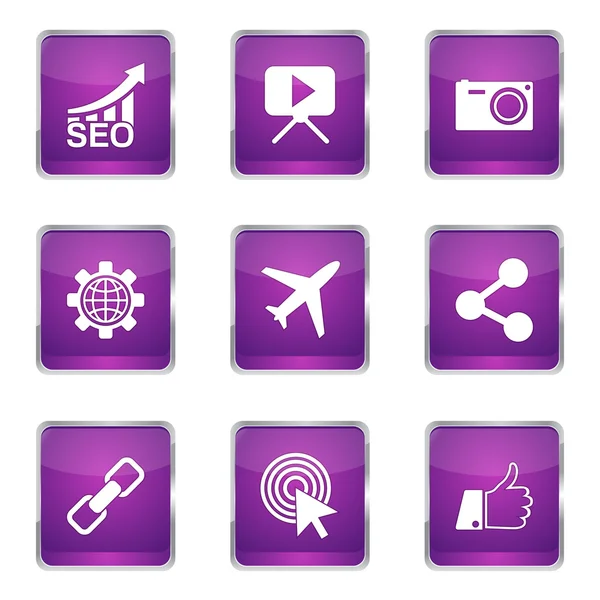 SEO Internet Sign Icon Design Set — Stock Vector