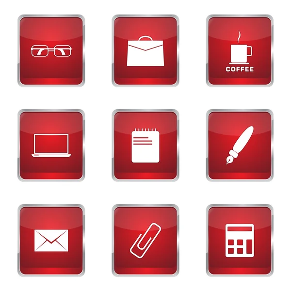 Office Work Icon Set — Stock Vector