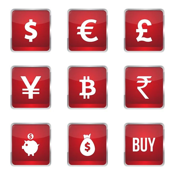 Valuta teken pictogrammenset — Stockvector