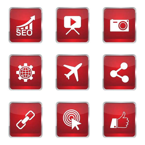 SEO Internet signe Icon Set Design — Image vectorielle