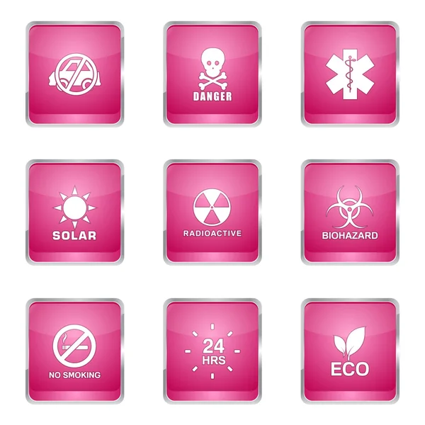 Warning Sign Icon Set — Stock Vector