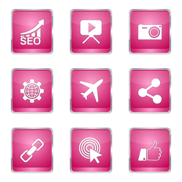 SEO Internet Sign Icon Design Set — Stock Vector