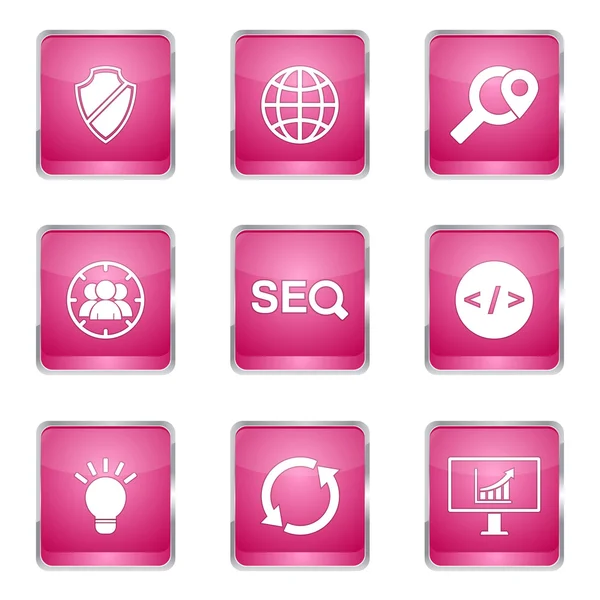 SEO Internet Sign Icon Design Set — Stock Vector