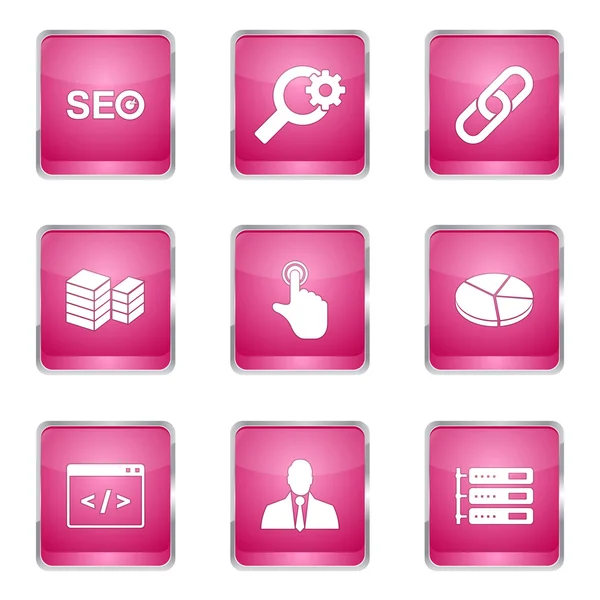 Juego de diseño de iconos de señal de Internet SEO — Vector de stock