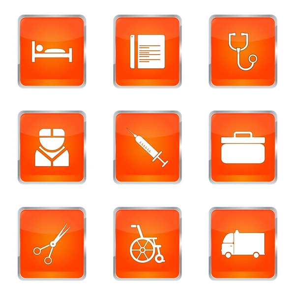 Conjunto de iconos de salud hospitalaria — Archivo Imágenes Vectoriales