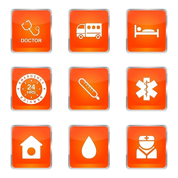 Hospital Health Icon Set — Stock Vector