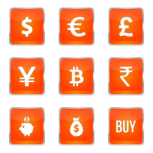 Currency Sign Icon Set — Stock Vector