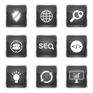 SEO Internet işareti simgesi tasarım kümesi