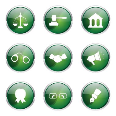 Hukuk işareti kare simge seti