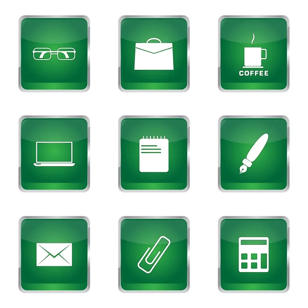 Office Work Icon Set — Stock Vector