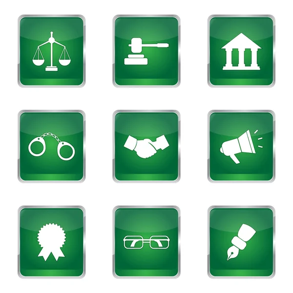 Law Sign Square Icon Set — Stock Vector