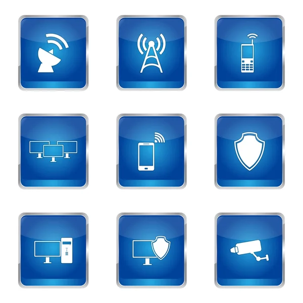 Telecom Communication Icon Design Set — Stock Vector