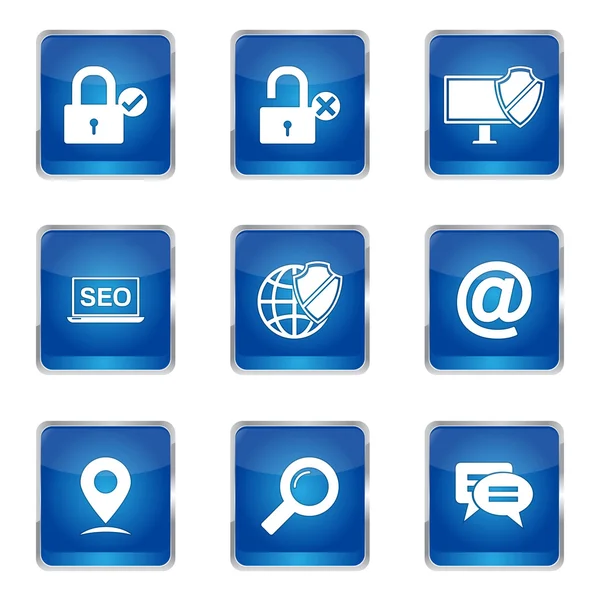 SEO Internet Sign Icon Design Set — Stock Vector