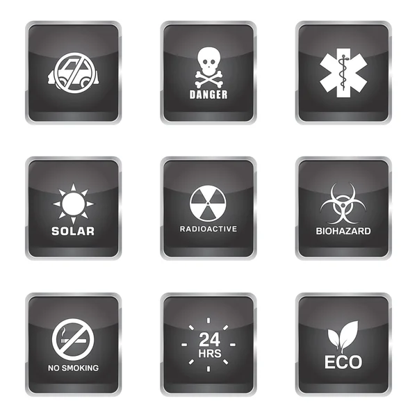 Warning Sign Icon Set — Stock Vector