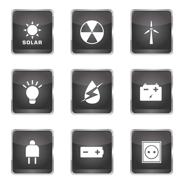 Energy Sign And Symbol Icon Set — Stock Vector