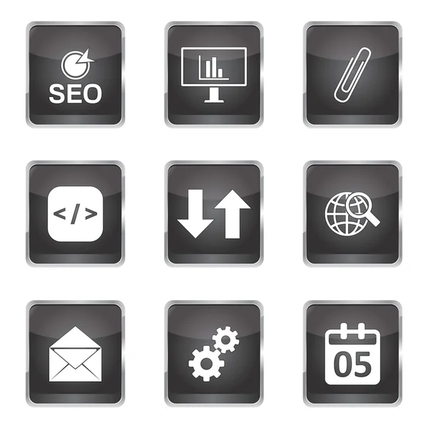 SEO Internet Sign Icon Design Set — Stock Vector