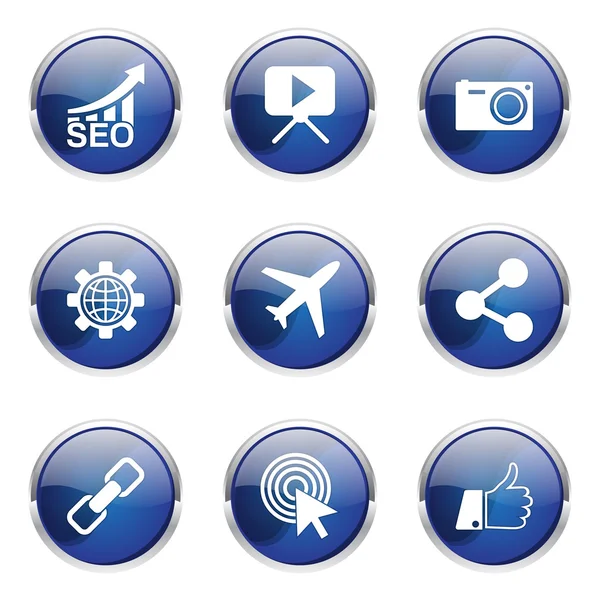 Juego de diseño de iconos de señal de Internet SEO — Vector de stock