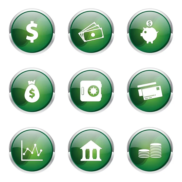 Conjunto de ícones bancários financeiros — Vetor de Stock