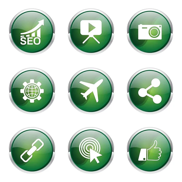 SEO Internet signe Icon Set Design — Image vectorielle