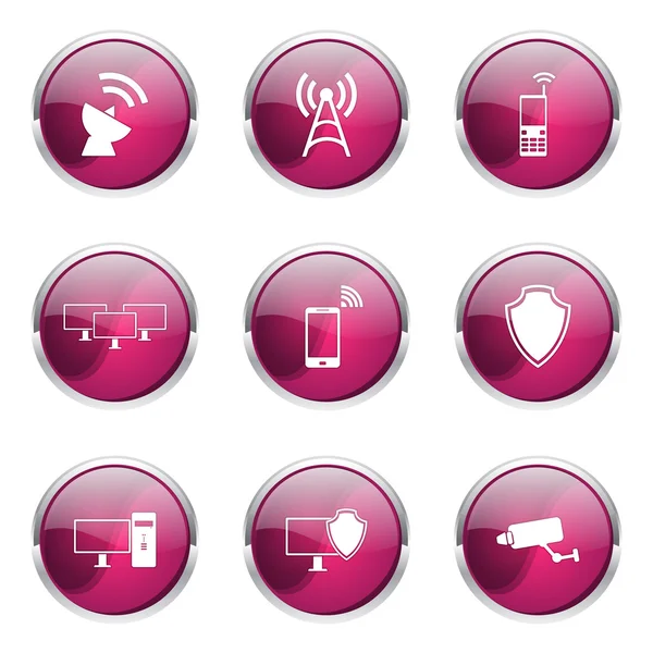 Telecom komunikacji ikona designu zestaw — Wektor stockowy