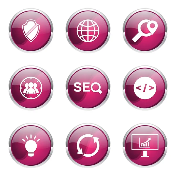 SEO Internet signe Icon Set Design — Image vectorielle