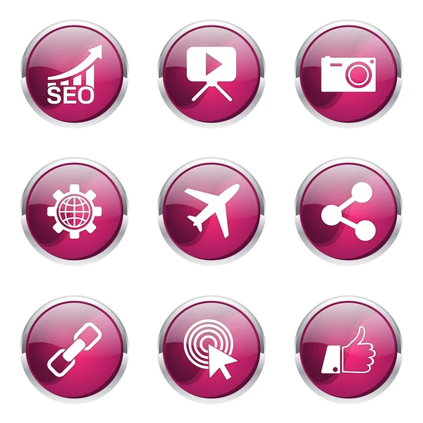 Seo Internet Zeichen Icon Design Set — Stockvektor