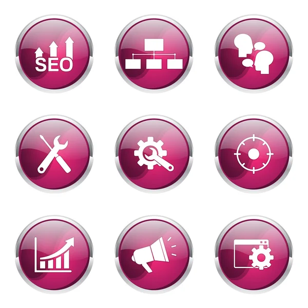 Seo Internet Zeichen Icon Design Set — Stockvektor