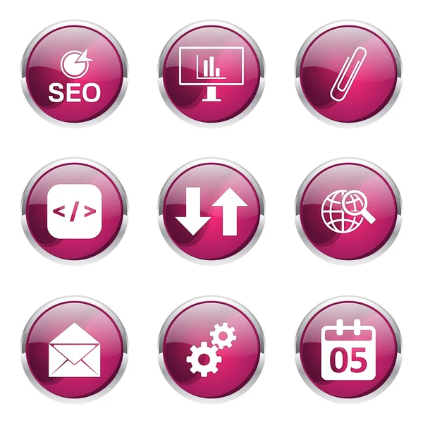 SEO Internet Sign Icon Design Set — Stock Vector