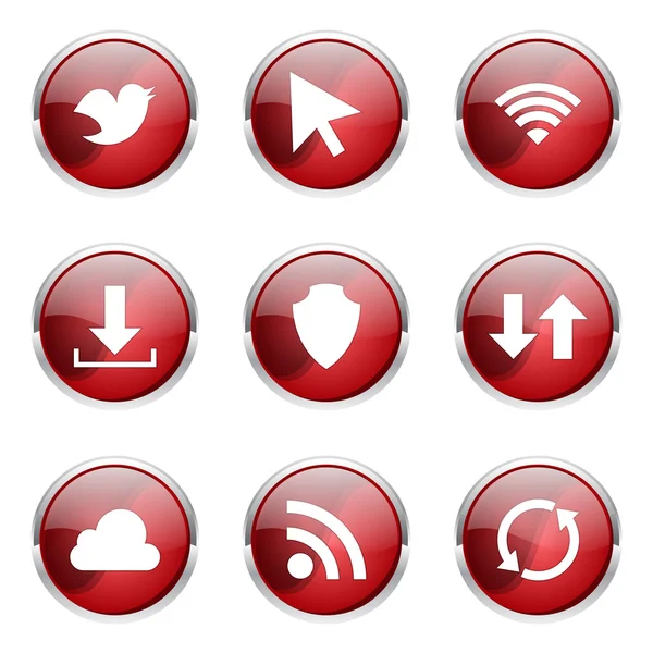 Web internet Sosyal Icon set — Stok Vektör