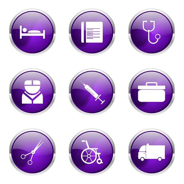 Hospital Health Icon Set — Stock Vector