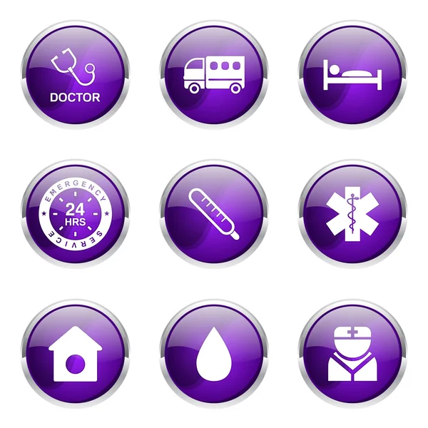 Hospital Health Icon Set — Stock Vector