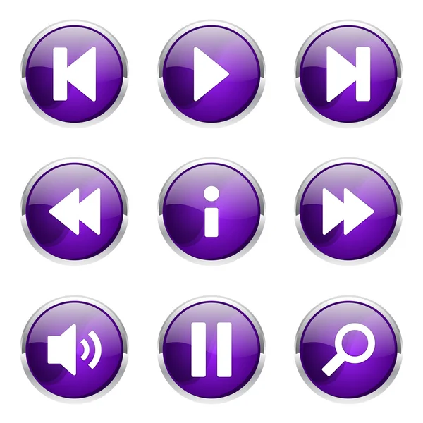 Multimedia controller pictogrammenset — Stockvector