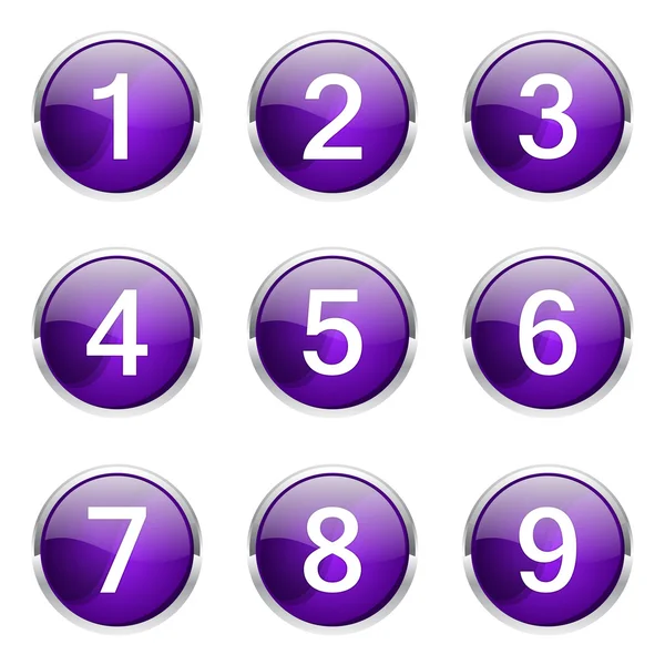 Numbers Counting  Icon Set — Stock Vector