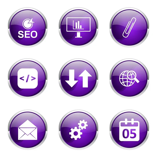 Sada návrhů ikona znamení SEO Internet — Stockový vektor