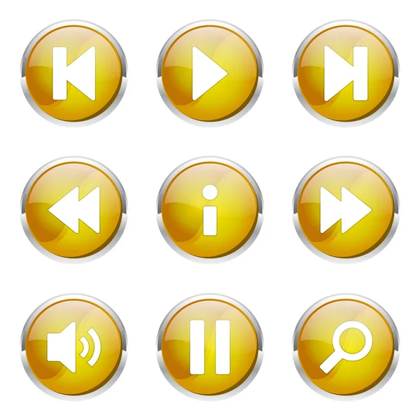 Multimedia controller pictogrammenset — Stockvector