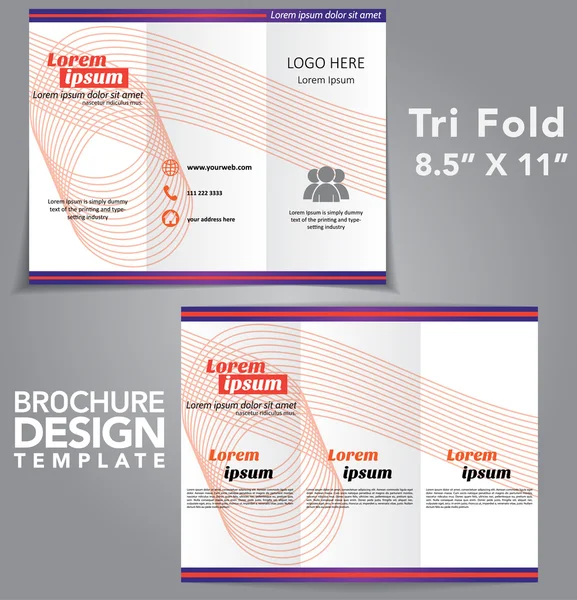 Tri Fold Brochura Vector Design —  Vetores de Stock