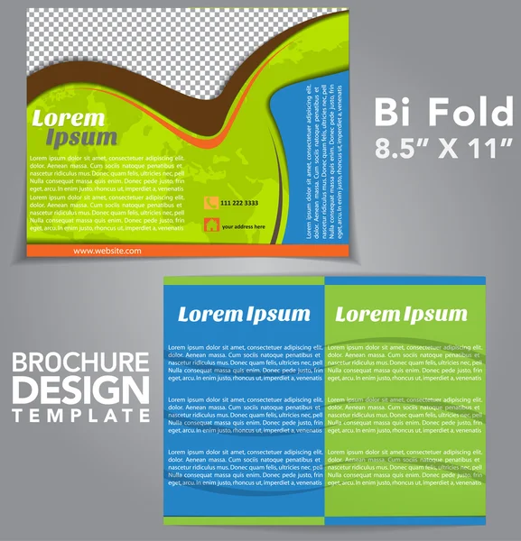 Bi Fold Brochure Vector Design — Stock Vector