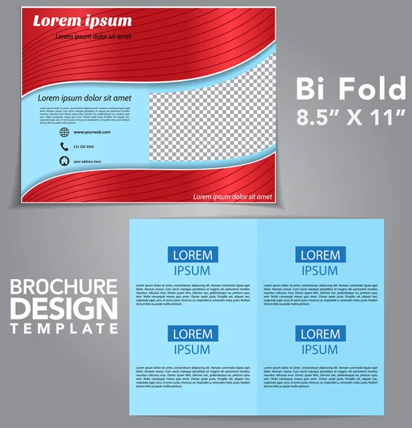 Bi Piegare Brochure vettoriale Design — Vettoriale Stock
