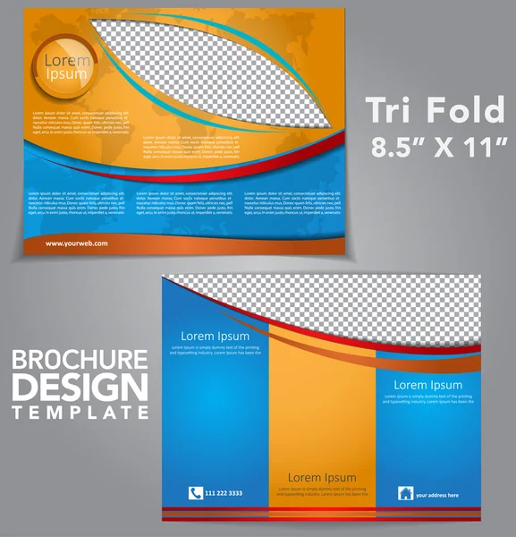 Tri krotnie broszura wektor wzór — Wektor stockowy