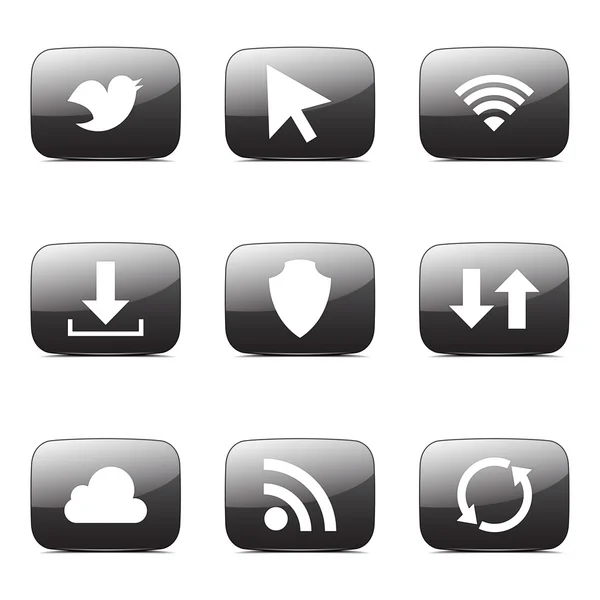 Web internet Sosyal Icon set — Stok Vektör