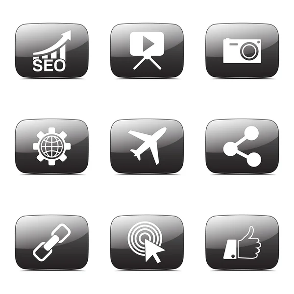 Set di icone di SEO internet segno — Vettoriale Stock