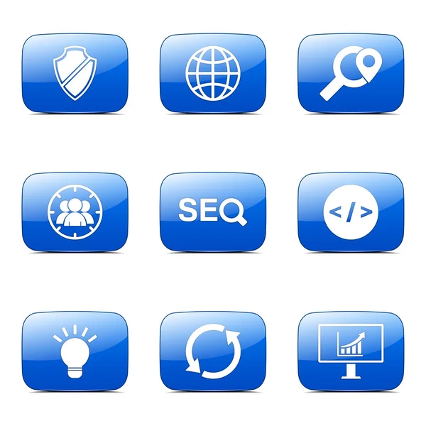 Seo Internet Zeichen Icon Set — Stockvektor