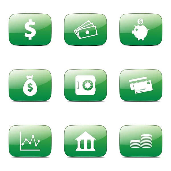 Ensemble d'icônes bancaires financières — Image vectorielle