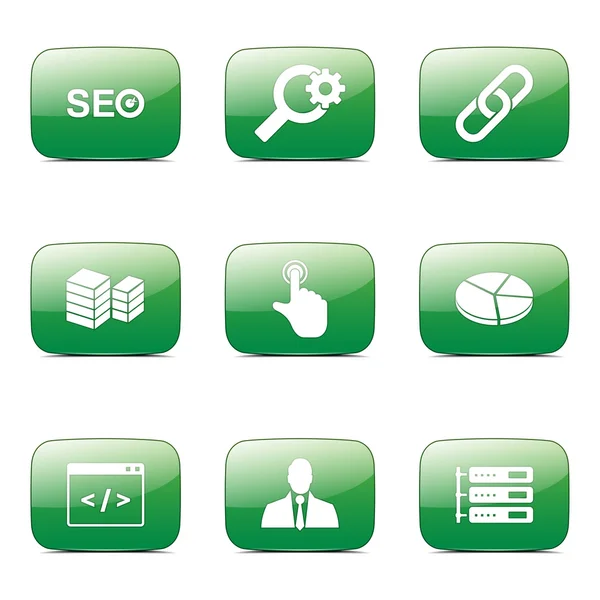 Seo Internet Zeichen Icon Set — Stockvektor