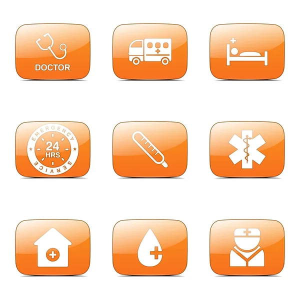 Hospital Health Icon Set — Stock Vector